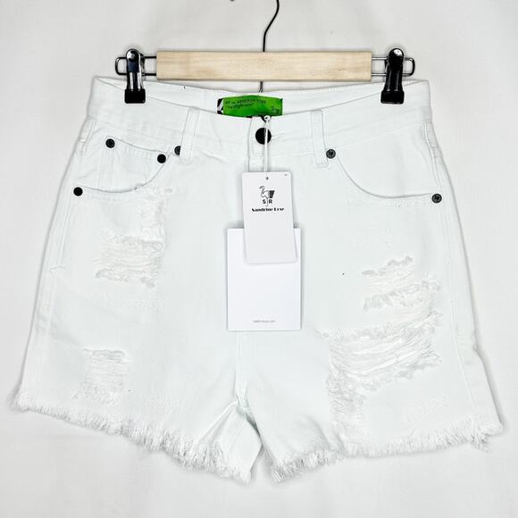 SANDRINE ROSE White Raw Hem Short Shorts NWT in Size 24 - Picture 2 of 8